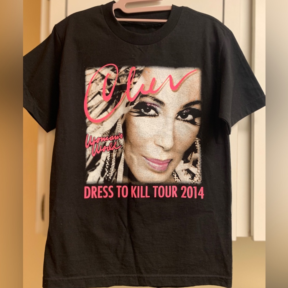 Cher Dress To Kill Tour 2014 Concert Band T-Shirt Short Sleeve Black New No Tags